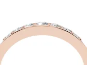 Round Lab-Grown Diamond Graduated Men's Wedding Band | Recessed Bead-Set Row | Rose Gold