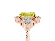 Asscher Cut Cluster Engagement Ring Setting for a Fancy Yellow Lab-Grown Diamond | Rose Gold