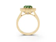 Heart-Shaped Halo Engagement Ring Setting for a Fancy Green Lab-Grown Diamond | Yellow Gold - Design NV-24775