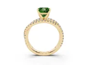 Princess Cut Twisted Pavé Engagement Ring Setting for a Fancy Green Lab-Grown Diamond | Yellow Gold