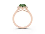 Heart-Shaped Halo Engagement Ring Setting for a Fancy Green Lab-Grown Diamond | Flat Tapered Band | Rose Gold