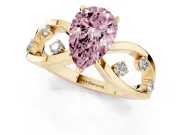 Pear-Shaped Loop Engagement Ring Setting for a Fancy Pink Lab-Grown Diamond | Yellow Gold