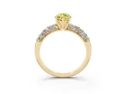 Marquise Multi Row Pave Engagement Ring Setting for a Fancy Yellow Lab-Grown Diamond | Yellow Gold