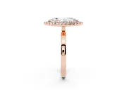 Marquise Thin Halo Engagement Ring Setting | Plain Polished Band | Rose Gold
