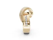 Round Lab-Grown Diamond Channel Set Crossover Wedding Band | Wide Strands | Yellow Gold
