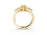 Marquise Cluster Side Stone Engagement Ring Setting for a Fancy Yellow Lab-Grown Diamond | Plain Band | Yellow Gold