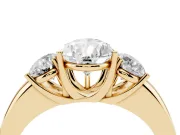 Pear-Shaped Three Stone Engagement Ring Setting | Matching Side Stones | Yellow Gold