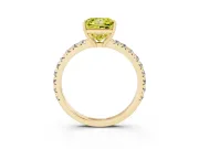 Princess Cut Pave Engagement Ring Setting for a Fancy Yellow Lab-Grown Diamond | Shared Prong Band | Yellow Gold