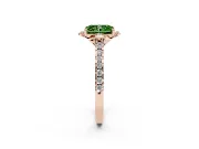 Radiant Cut Floral Petal Engagement Ring Setting for a Fancy Green Lab-Grown Diamond | Petal Accents | Rose Gold