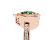 Heart-Shaped Milgrain Halo Engagement Ring Setting for a Fancy Green Lab-Grown Diamond | Rose Gold
