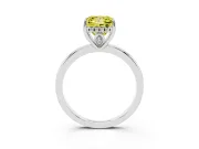 Princess Cut Hidden Halo Engagement Ring Setting for a Fancy Yellow Lab-Grown Diamond | Thin Band | Sterling Silver