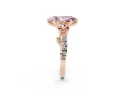 Marquise Leaf Pavé Engagement Ring Setting for a Fancy Pink Lab-Grown Diamond | Rose Gold
