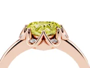 Heart-Shaped Petal Halo Engagement Ring Setting for a Fancy Yellow Lab-Grown Diamond | Rose Gold