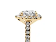 Heart-Shaped Halo Engagement Ring Setting | Tapered Band | Yellow Gold