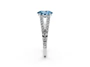 Oval Graduated Split Shank Engagement Ring Setting for a Fancy Blue Lab-Grown Diamond | Platinum
