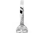 Radiant Cut Diamond Engagement Ring Set in Silver with Side Stone Accents and Prong Setting