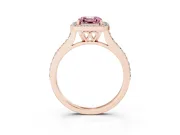 Asscher Cut Halo Engagement Ring Setting for a Fancy Pink Lab-Grown Diamond | Rose Gold - Design NV-24729