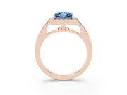 Princess Cut Framed Halo Engagement Ring Setting for a Fancy Blue Lab-Grown Diamond | Rose Gold