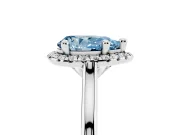 Pear-Shaped Halo Engagement Ring Setting for a Fancy Blue Lab-Grown Diamond | Plain Polished Band | White Gold