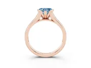 Heart-Shaped Half Bezel Engagement Ring Setting for a Fancy Blue Lab-Grown Diamond | Rose Gold
