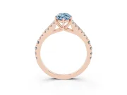 Marquise Graduated Split Shank Engagement Ring Setting for a Fancy Blue Lab-Grown Diamond | Rose Gold