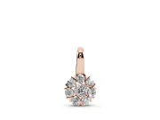 Round Lab-Grown Diamond Floral Cluster Pendant Necklace | Petal Halo | Rose Gold