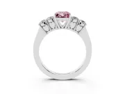 Radiant Cut 5 Stone Engagement Ring Setting for a Fancy Pink Lab-Grown Diamond | Sterling Silver