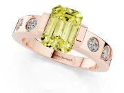 Emerald Cut Tension Style Engagement Ring Setting for a Fancy Yellow Lab-Grown Diamond | Rose Gold