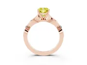 Cushion Cut Floral Engagement Ring Setting for a Fancy Yellow Lab-Grown Diamond | Rose Gold