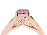Emerald Cut Channel-Set Engagement Ring Setting for a Fancy Pink Lab-Grown Diamond | Rose Gold