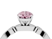 Pear-Shaped Vintage Milgrain Engagement Ring Setting for a Fancy Pink Lab-Grown Diamond | Sterling Silver