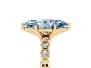 Marquise Beaded Solitaire Engagement Ring Setting for a Fancy Blue Lab-Grown Diamond | Yellow Gold