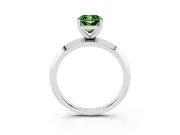 Cushion Cut Knife-Edge Engagement Ring Setting for a Fancy Green Lab-Grown Diamond | Platinum
