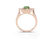 Pear-Shaped Engagement Ring Setting for a Fancy Green Lab-Grown Diamond | Rose Gold - Design NV-24790