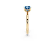 Cushion Cut Hidden Halo Engagement Ring Setting for a Fancy Blue Lab-Grown Diamond | Plain Band | Yellow Gold
