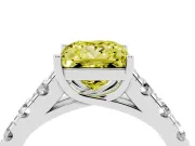 Princess Cut Engagement Ring Setting for a Fancy Yellow Lab-Grown Diamond | Sterling Silver - Design NV-24643