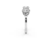 Cushion Cut Leaf Cluster Engagement Ring Setting | Platinum