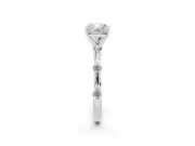 Cushion Cut Diamond Solitaire Ring Set in Platinum with Bezel Set Side Stones and Prong Setting