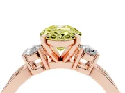 Oval Three-Stone Twist Engagement Ring Setting for a Fancy Yellow Lab-Grown Diamond | Rose Gold