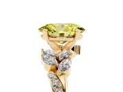 Oval Floral Engagement Ring Setting for a Fancy Yellow Lab-Grown Diamond | Yellow Gold