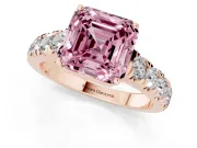 Asscher Cut Engagement Ring Setting for a Fancy Pink Lab-Grown Diamond | Rose Gold - Design NV-24643