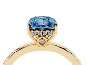 Radiant Cut Engagement Ring Setting for a Fancy Blue Lab-Grown Diamond | Hidden Halo | Yellow Gold