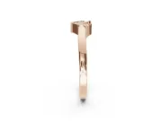 Round Lab-Grown Diamond Channel Set Chevron Wedding Band | V Front | Rose Gold