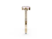 Princess Cut Vintage Cathedral Engagement Ring Setting for a Fancy Pink Lab-Grown Diamond | Carved Band | Yellow Gold