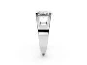 Baguette East-West Geometric Solitaire Engagement Ring Setting | Open Sides | Platinum