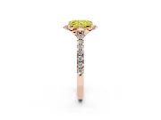 Radiant Cut Floral Petal Engagement Ring Setting for a Fancy Yellow Lab-Grown Diamond | Petal Accents | Rose Gold