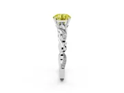 Round Vine Engagement Ring Setting for a Fancy Yellow Lab-Grown Diamond | Platinum