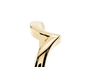 Chevron V-Shaped Plain Contour Band Set in Yellow gold