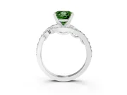 Princess Cut Bypass Engagement Ring Setting for a Fancy Green Lab-Grown Diamond | White Gold