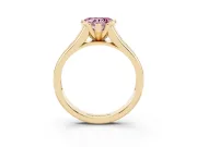 Heart-Shaped Half Bezel Engagement Ring Setting for a Fancy Pink Lab-Grown Diamond | Yellow Gold